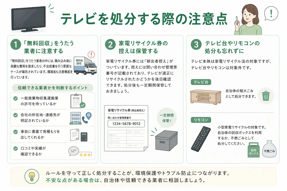 テレビを処分する際の注意点3選